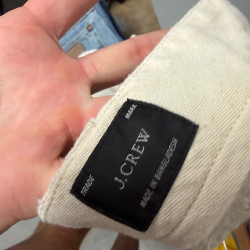 J. Crew Mens 40‎ Cream Textured Seersucker Chino Shorts 9 Inch Inseam Off-White